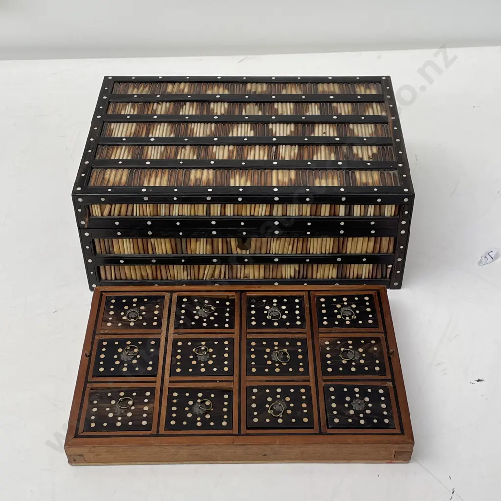 Stunning Vintage Porcupine Quill Jewellery Box with internal lidded segments (af to hinges) H11cm 27 x 18cm Image 1++