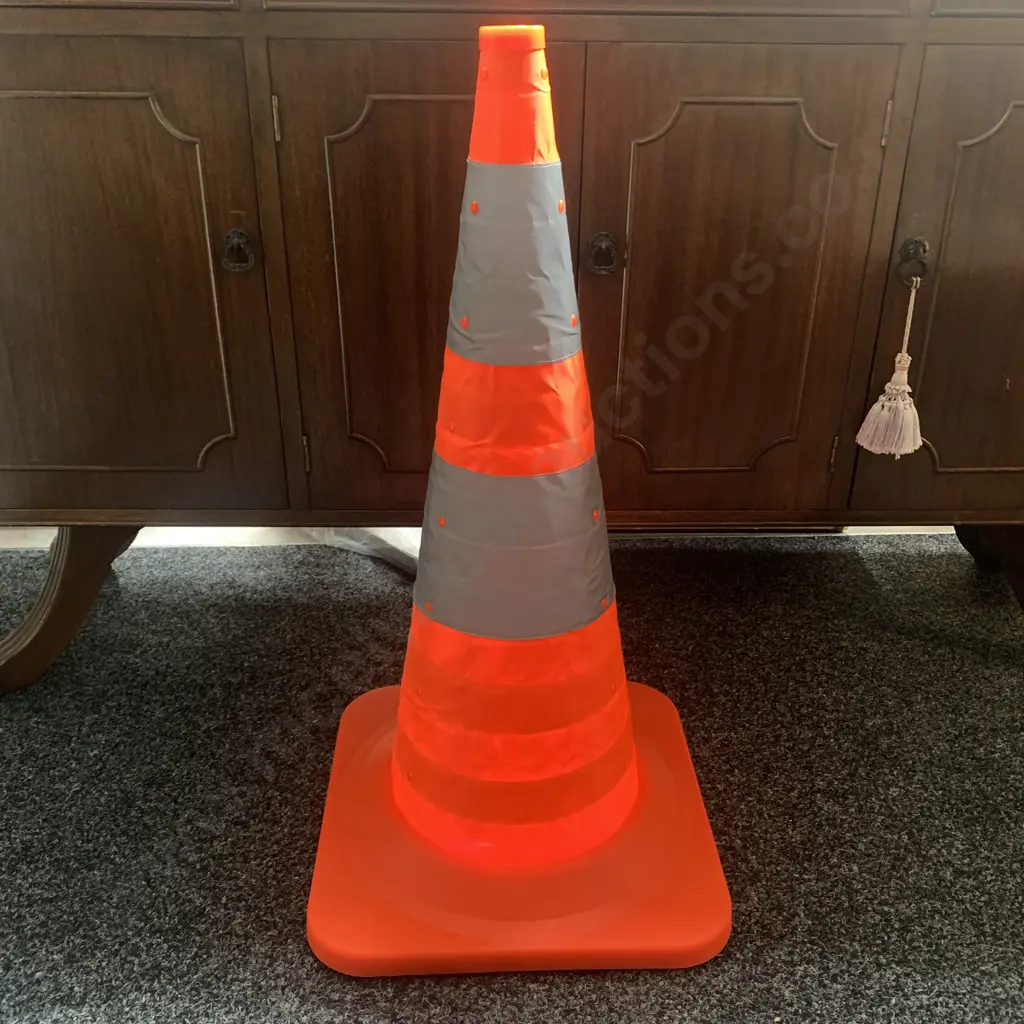 As New Box of 4 x 750mm Collapsible Road Cones - PortaCone Brand Image 1++