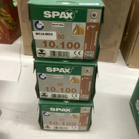 Delta-Seal Timber Construction Screws 10x100mm, 3 Boxes of 50 (0251641001005)