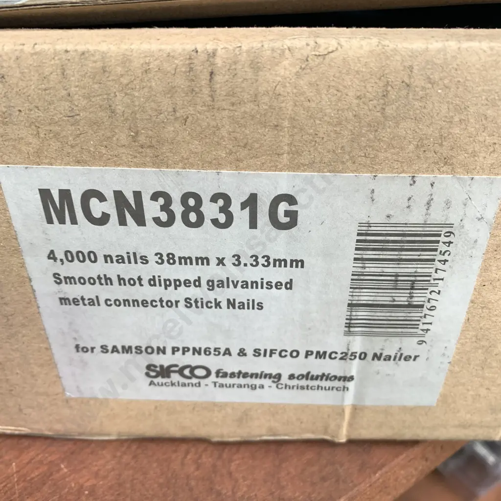 Sifco 38 x 3.33mm Galvanised Metal Connector Stick Nails, 2 Boxes of 4000 Nails (MCN3831G) Image 1++