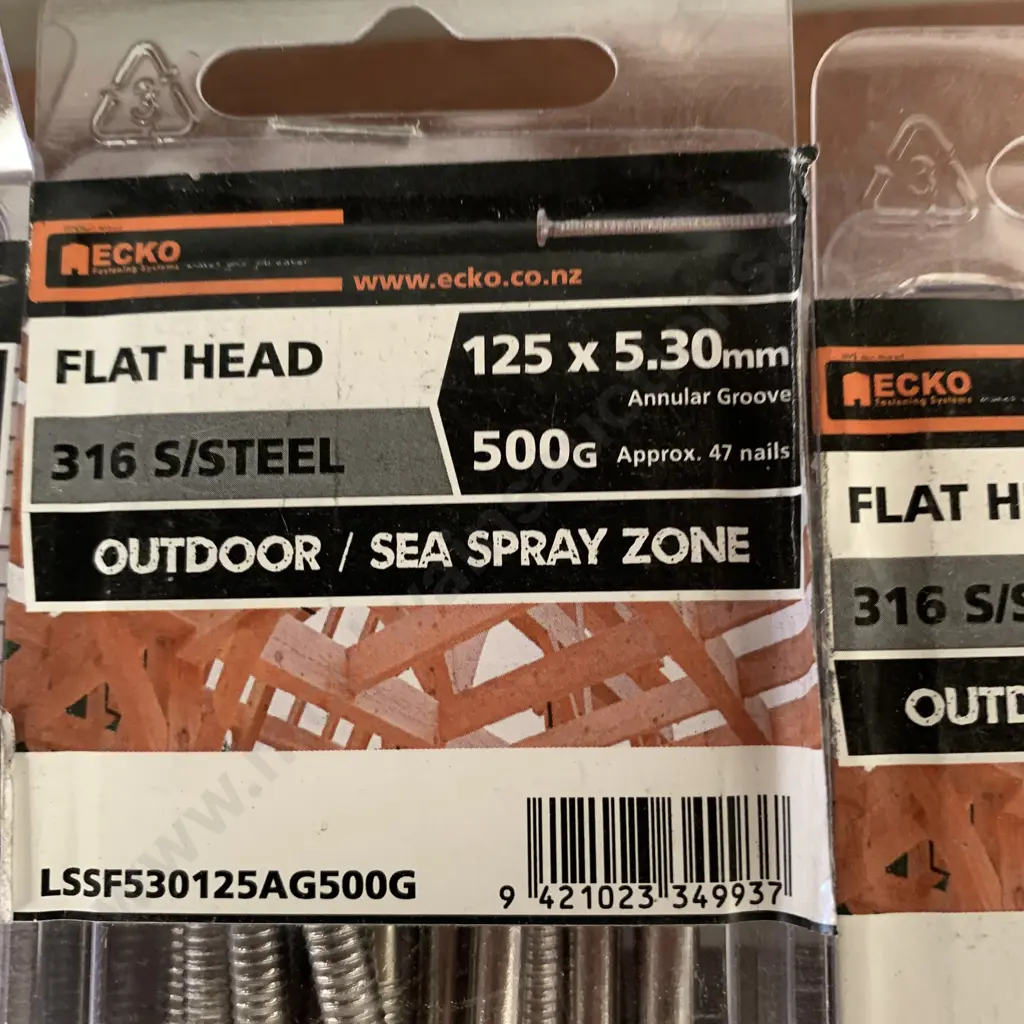 Ecko Jolt Head 125 x 5.30mm, 8 x 500g Packs and Flat Head 125 x 5.3mm x 3 500g packs , Outdoor / Sea Spray Image 1++