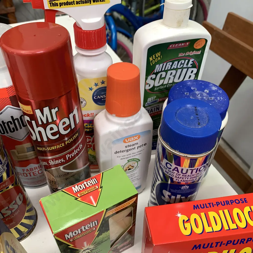 Box of assorted Cleaning and Home Care Products Image 1++