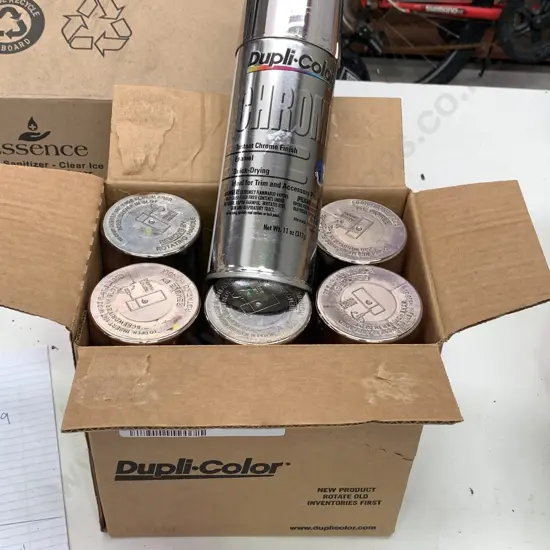 new in box 6 pack Dupli-color Chrome Spray Paint Cans 312gm