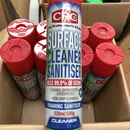 9 Cans of 530ml CRC Surface Sanitiser