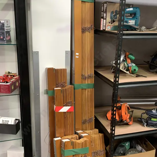 Interior Wooden Venetian Blinds x 8 - Various Widths and Depths. Good condition.