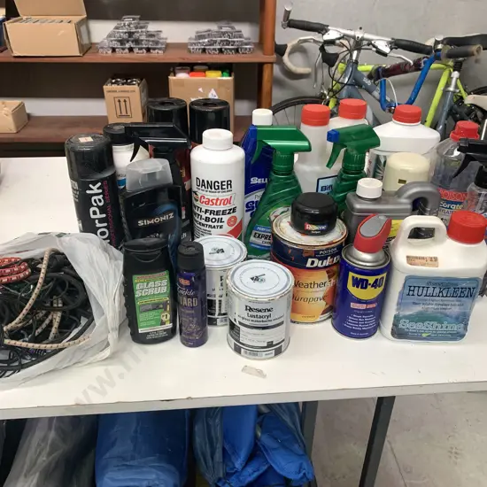 Box of Assorted Garage and Car Care Products 