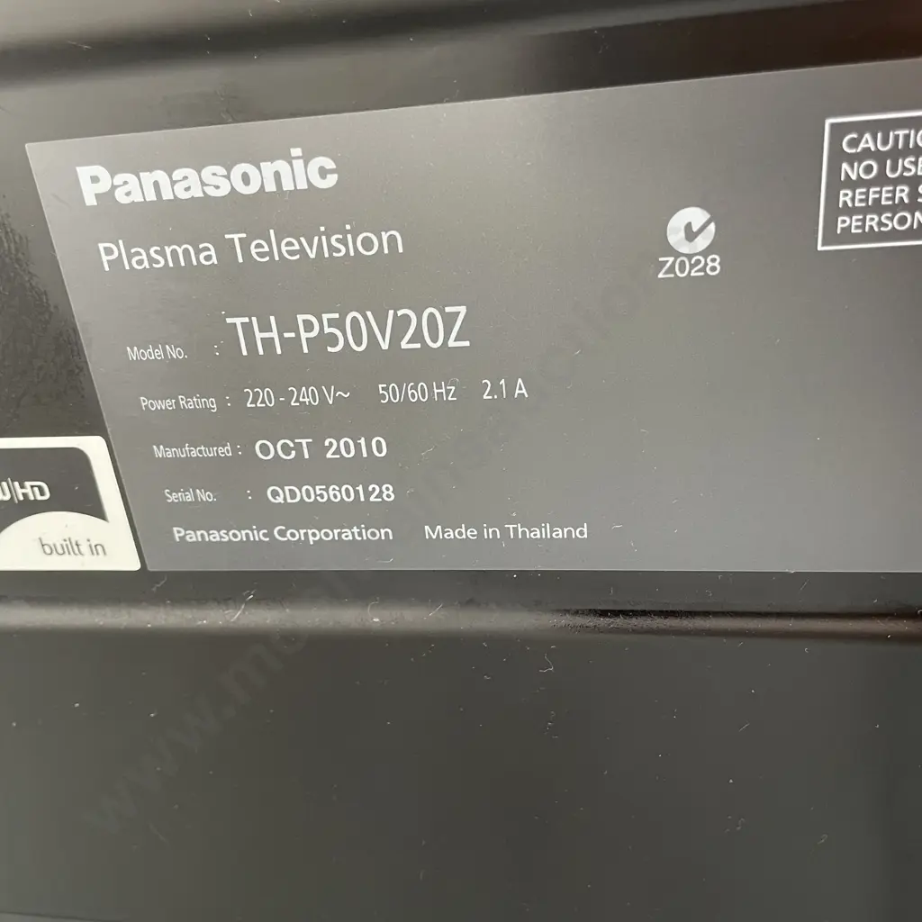 NO RESERVE Panasonic 50in Plasma Viera TV model THP50V20Z with Panasonic Sound System Image 1++