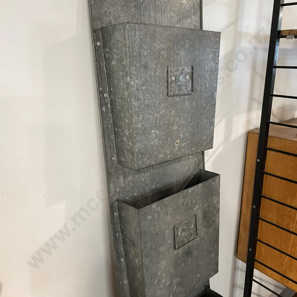 Metal Wall Hung 4 pocket Magazine Rack. H146 W29cm Image 1++