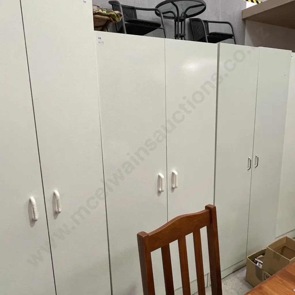 White Painted 2 Door Storage Cupboard. 3 Internal Shelves, H180 W80 D43cm Image 1++