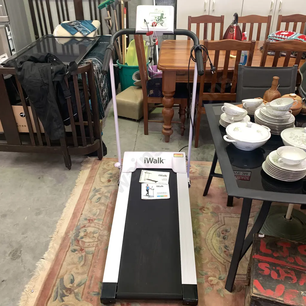 iWalk Electric Treadmill, Model E318 W White, very limited use, as new condition. Comes with User Manual  Image 1++