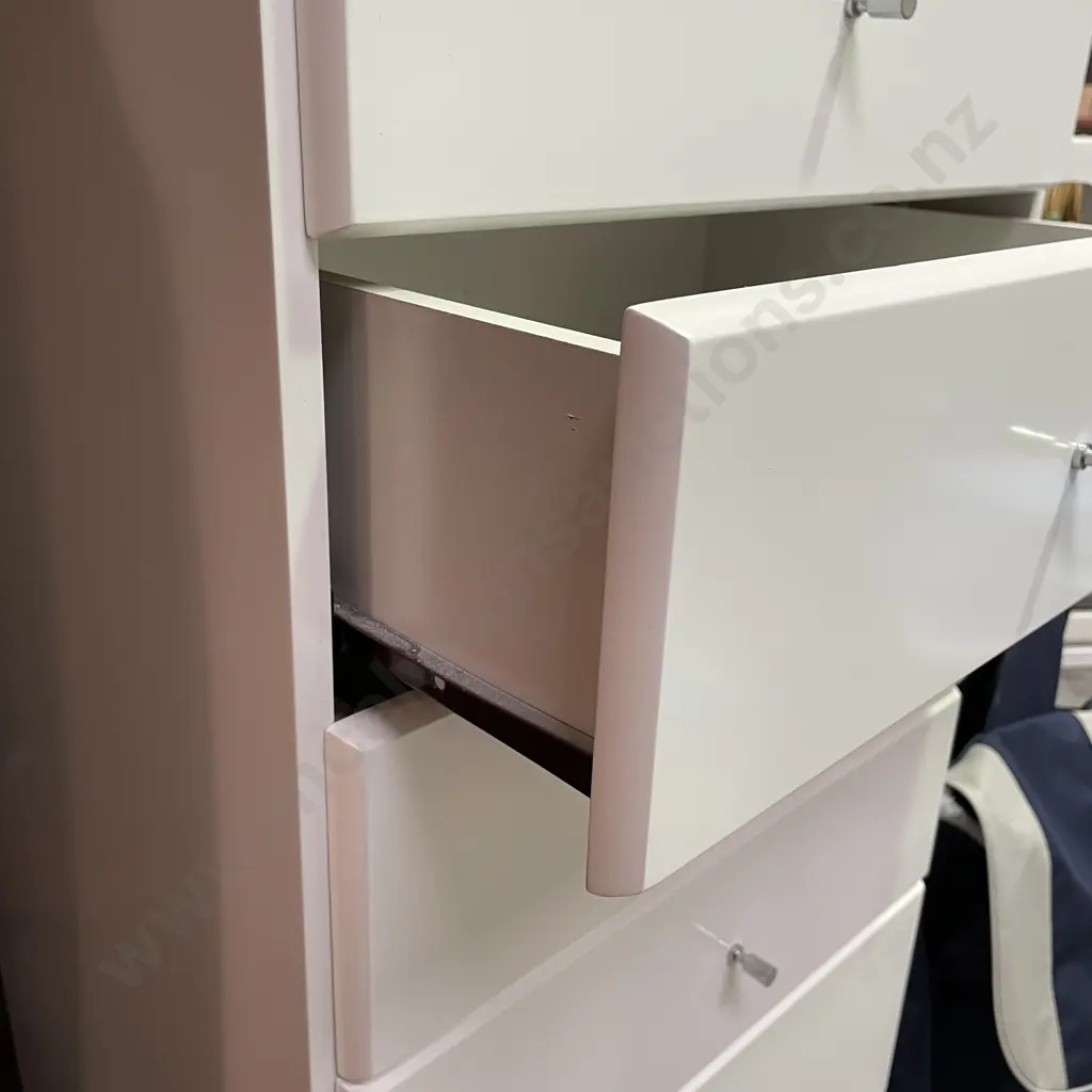 White painted 7 Drawer Tall Boy. H136 W54 D40cm Image 1++