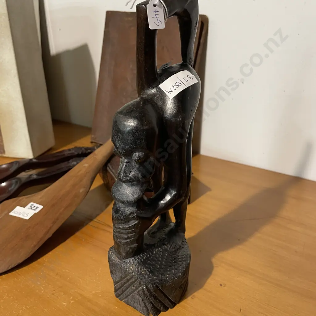 Vintage Carved Wooden Figurine. H34cm Image 1++