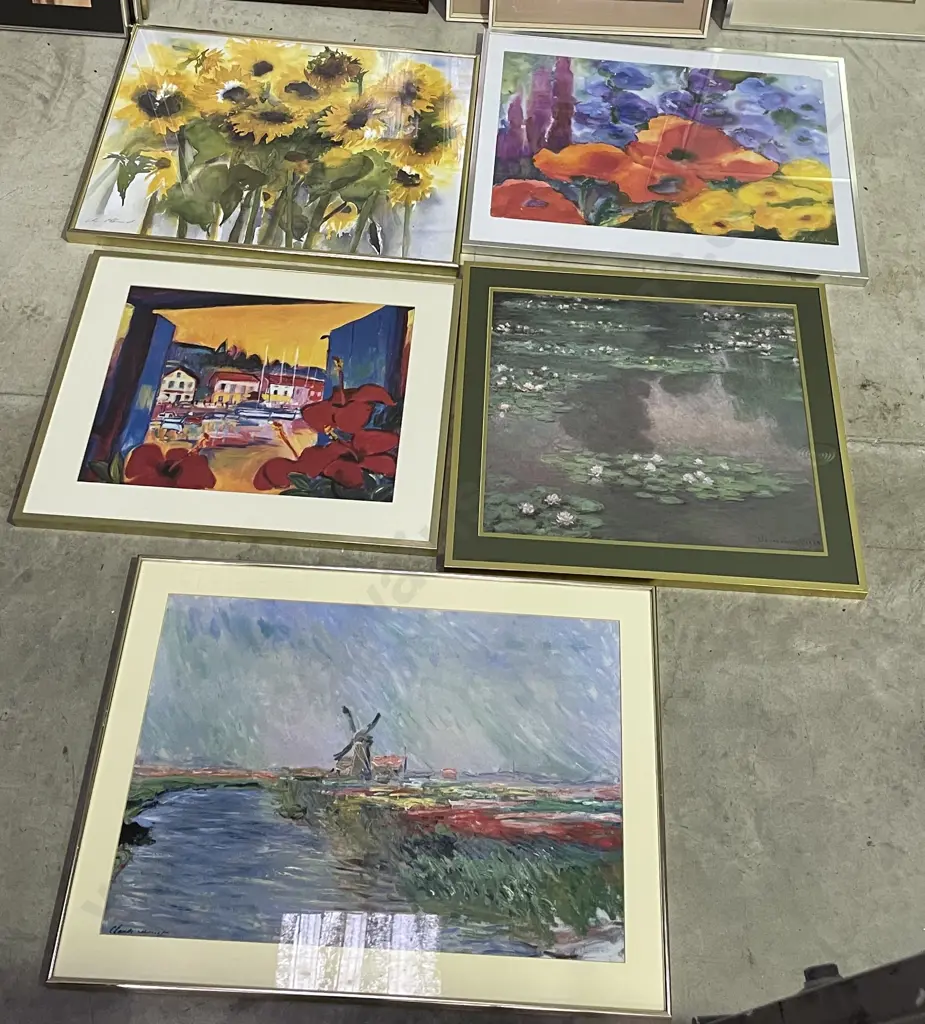 Collection of 5 Glazed Framed Prints Image 1++