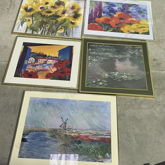 Collection of 5 Glazed Framed Prints