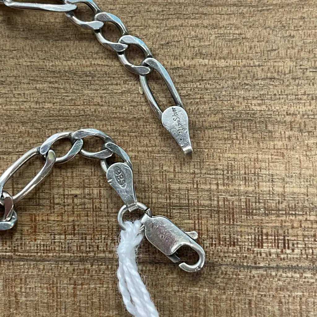 Sterling Silver Link Chain Necklace. Stamped 925. L50cm Image 1++