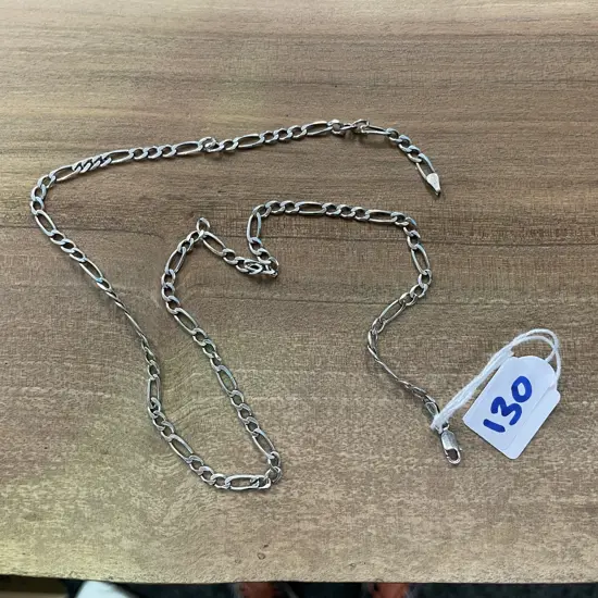 Sterling Silver Link Chain Necklace. Stamped 925. L50cm