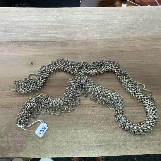 Vintage Silver Belt. Perhaps Nepalese. L95cm