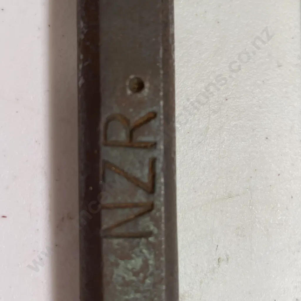 2 Vintage NZ Railways Items, Spanner and Cast Iron Nail Punch Tool Image 1++