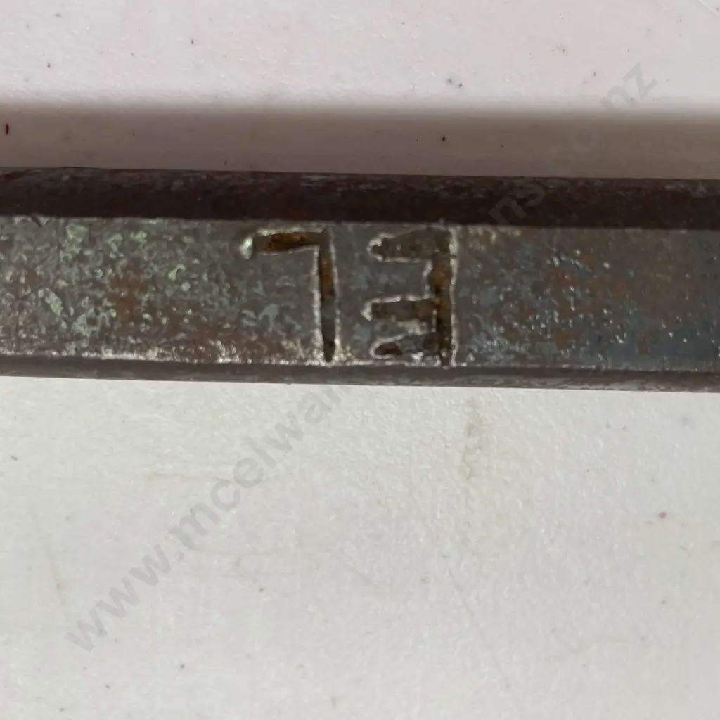 2 Vintage NZ Railways Items, Spanner and Cast Iron Nail Punch Tool Image 1++