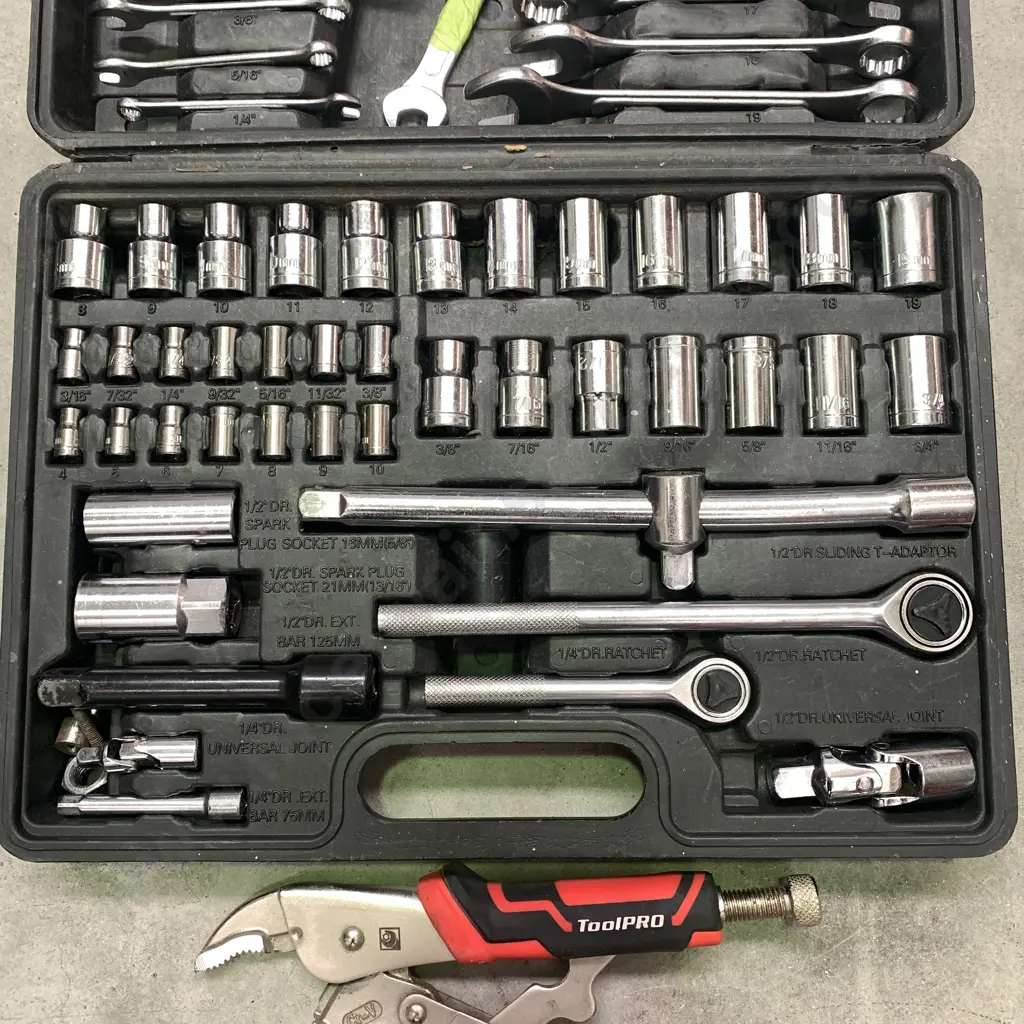 Full Socket set in case with Tool Pro clamps Image 1++