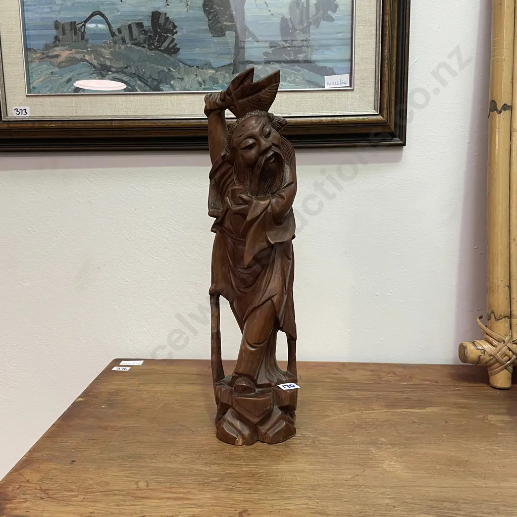 Chinese Carved Rosewood figurine. H38cm. (af as shown in photo) Image 1++