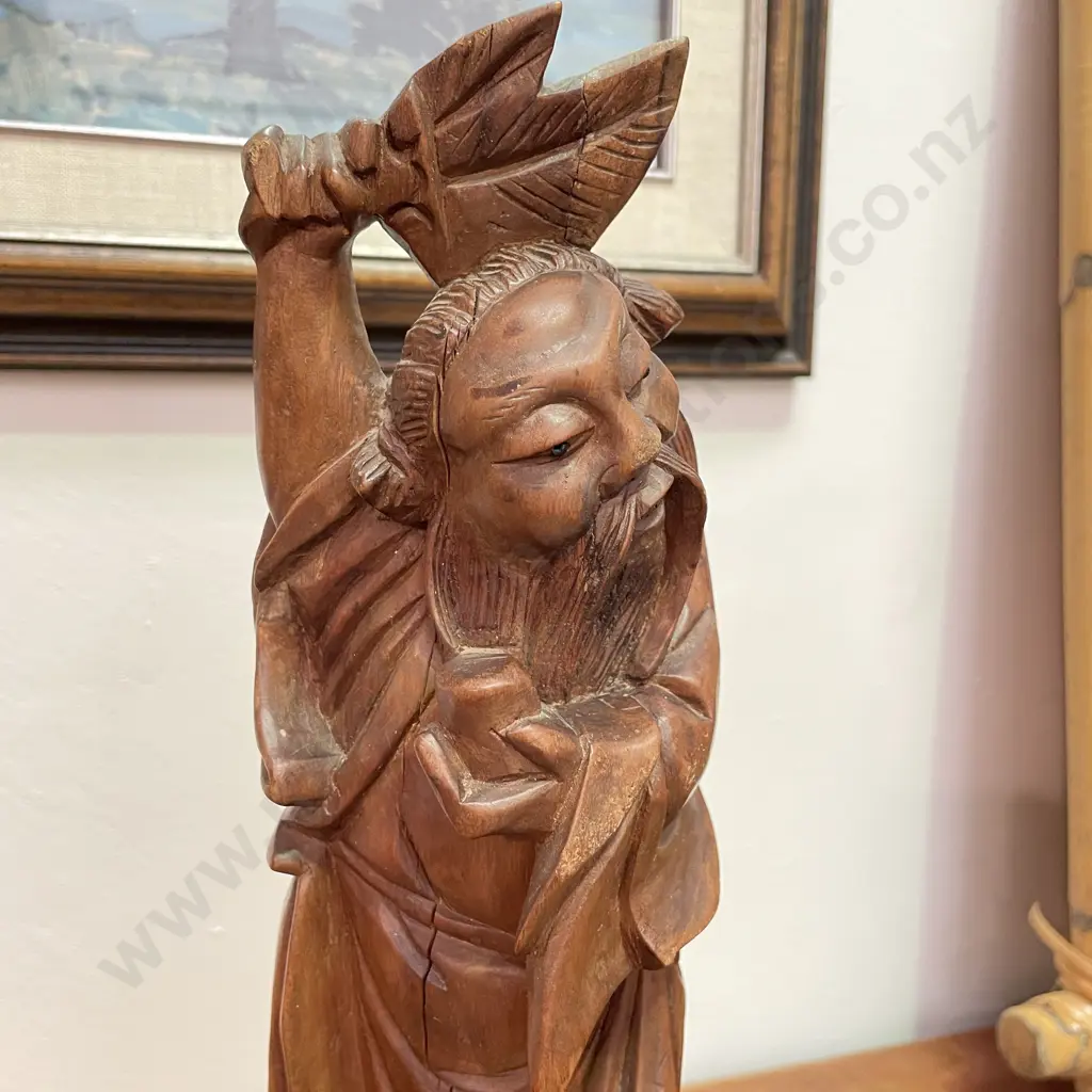 Chinese Carved Rosewood figurine. H38cm. (af as shown in photo) Image 1++