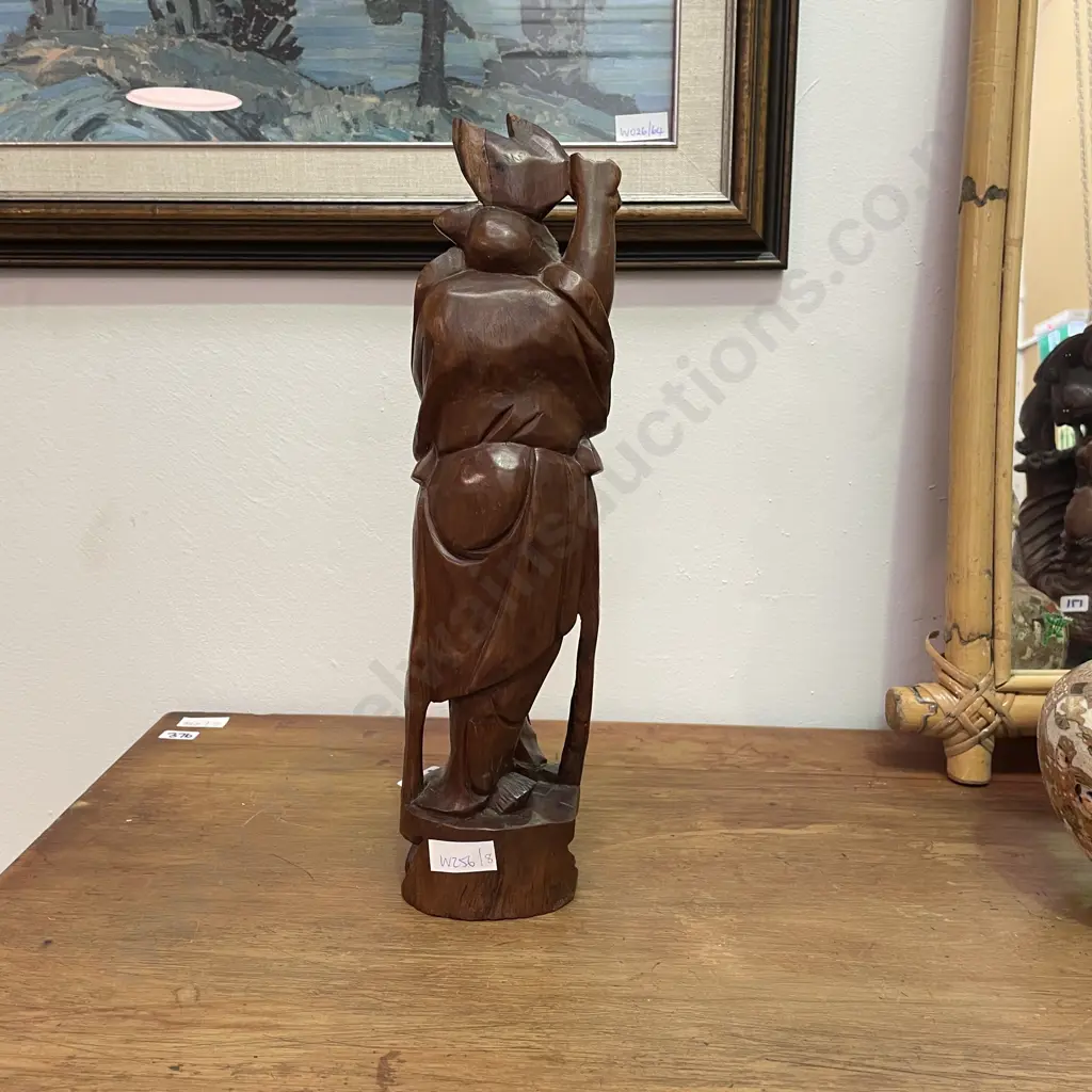 Chinese Carved Rosewood figurine. H38cm. (af as shown in photo) Image 1++