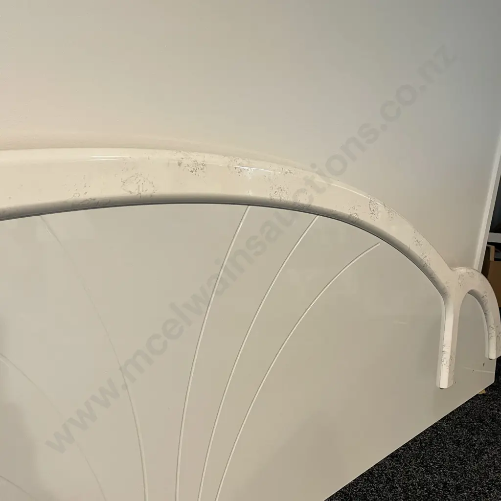 Harvey Norman White Marble Effect Headboard. Fit Queen to King Bed Image 1++