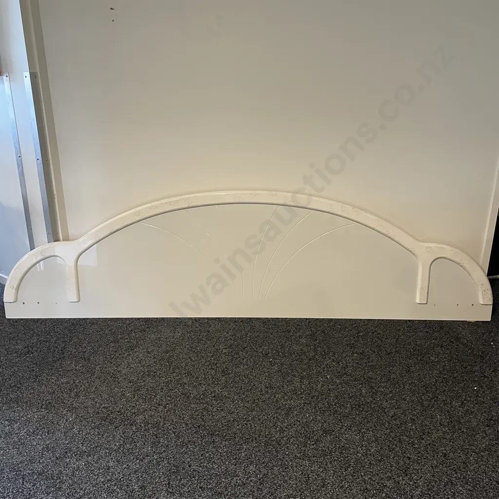 Harvey Norman White Marble Effect Headboard. Fit Queen to King Bed Image 1++