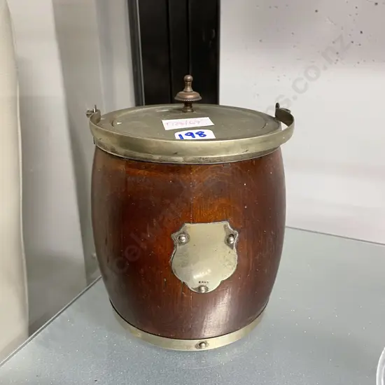 Vintage Oak Encased Biscuit Barrell