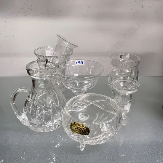 Assorted Vintage Crystal Items including Stuart, Tudor and Brierley