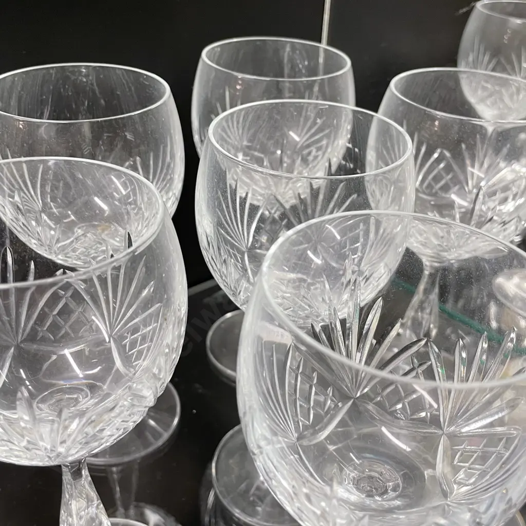 Set of 6 Vintage Crystal Wine Glasses Image 1++