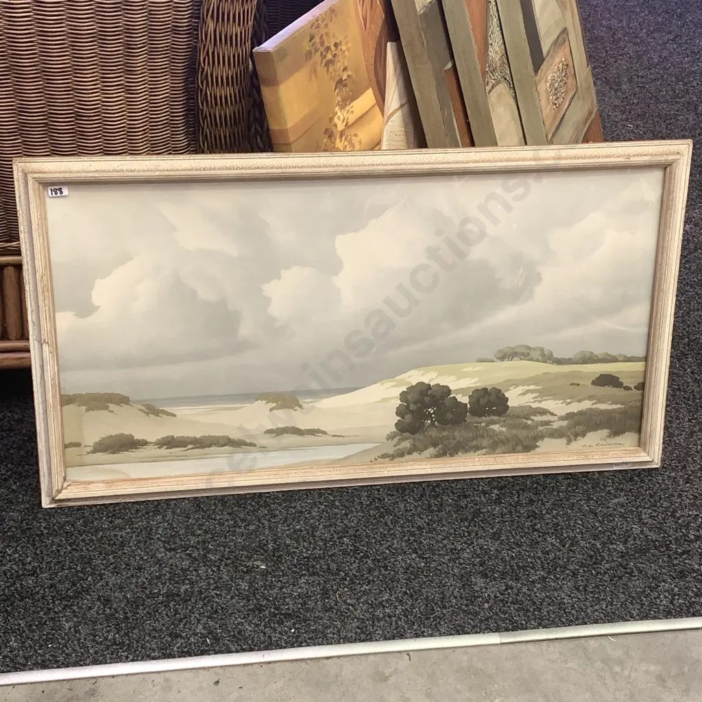 Framed Artwork of Beach Scene, 90 x 49cm incl Frame Image 1++
