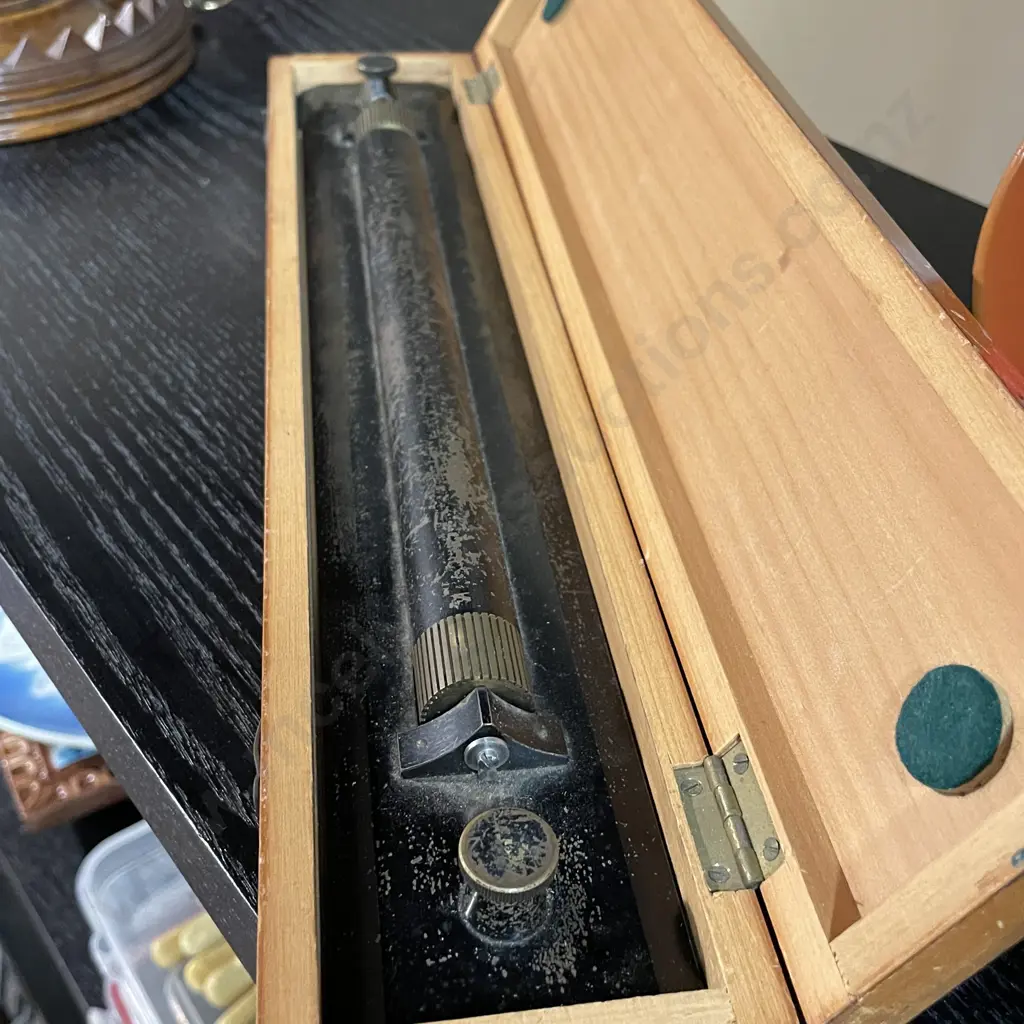 Vintage Boxed Brass Rolling Parallel Ruler Image 1++