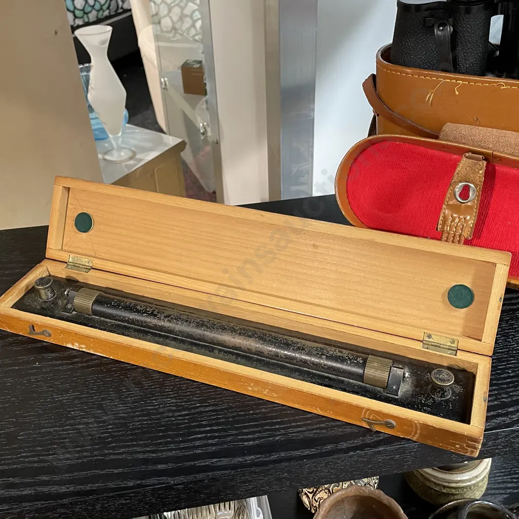 Vintage Boxed Brass Rolling Parallel Ruler Image 1++