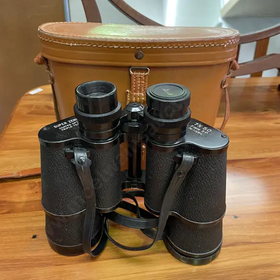 Vintage Super Zenith Field Binoculars in Leather Case