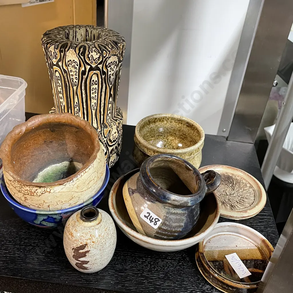 Assortment of Art Pottery with Punga Vase Image 1++