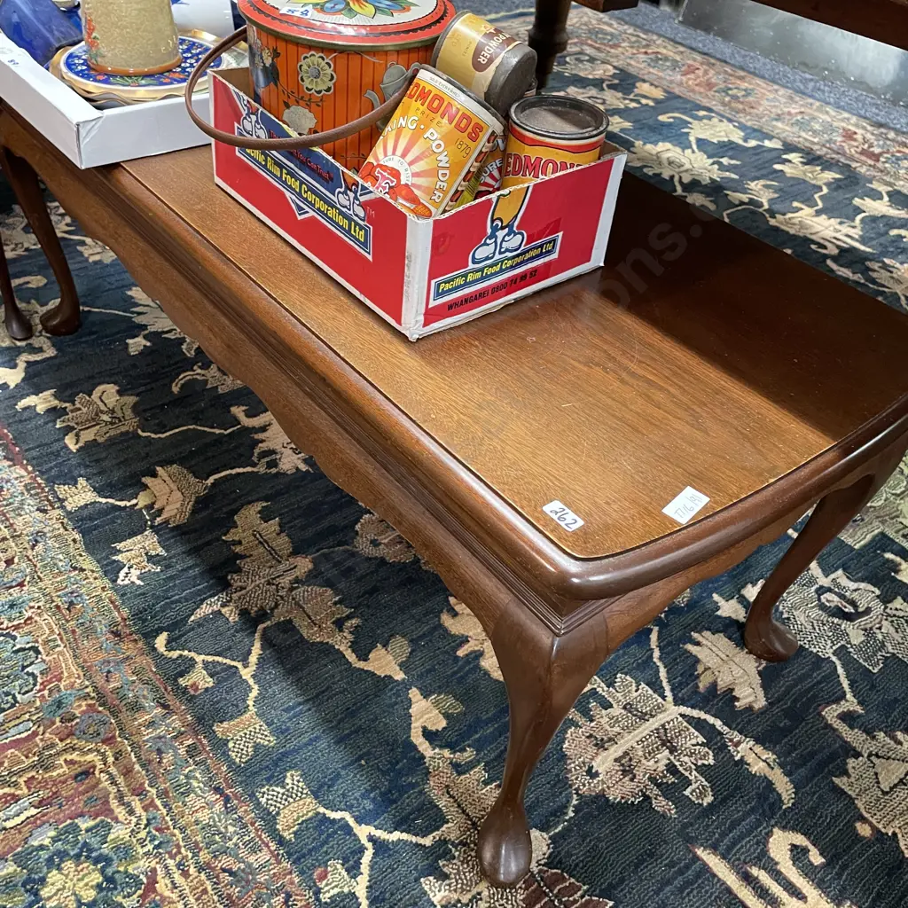 Vintage Mahogany Coffee Table, Cabriole Legs, H41 W105 D46cm Image 1++