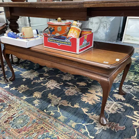 Vintage Mahogany Coffee Table, Cabriole Legs, H41 W105 D46cm