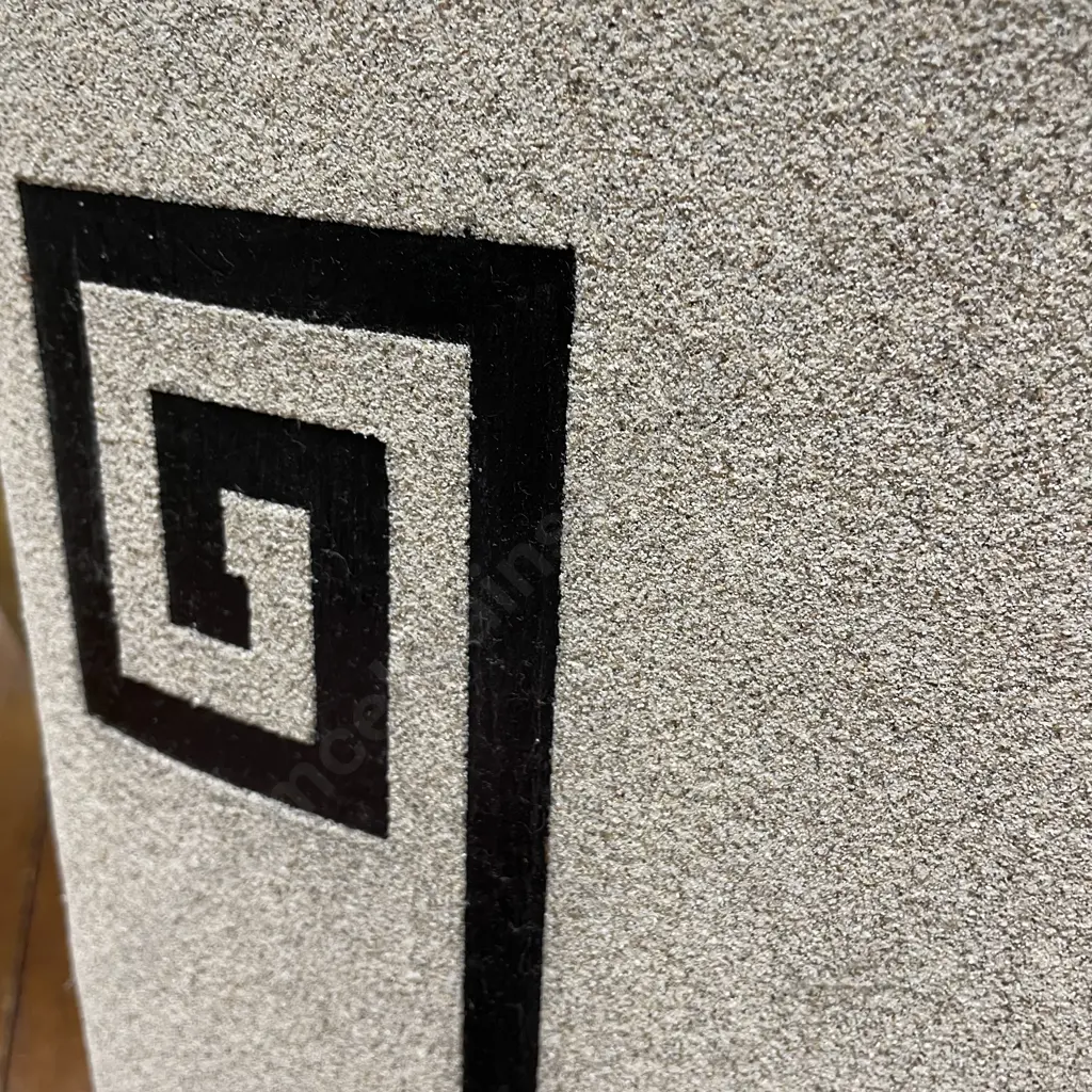 Large Pottery Vase. Textured relief rough sand base with incised black key hole pattern. H35cm Image 1++