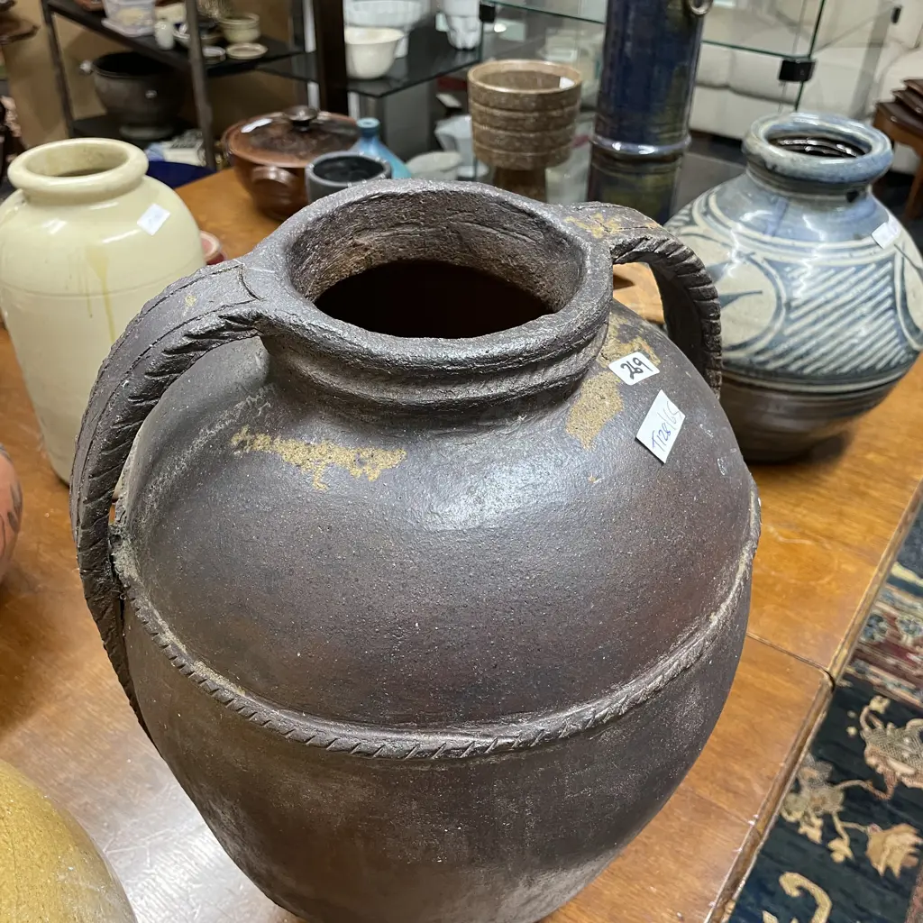 Large Terracotta two handled Pot. H45cm Image 1++