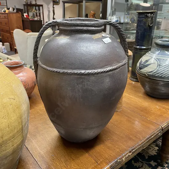 Large Terracotta two handled Pot. H45cm