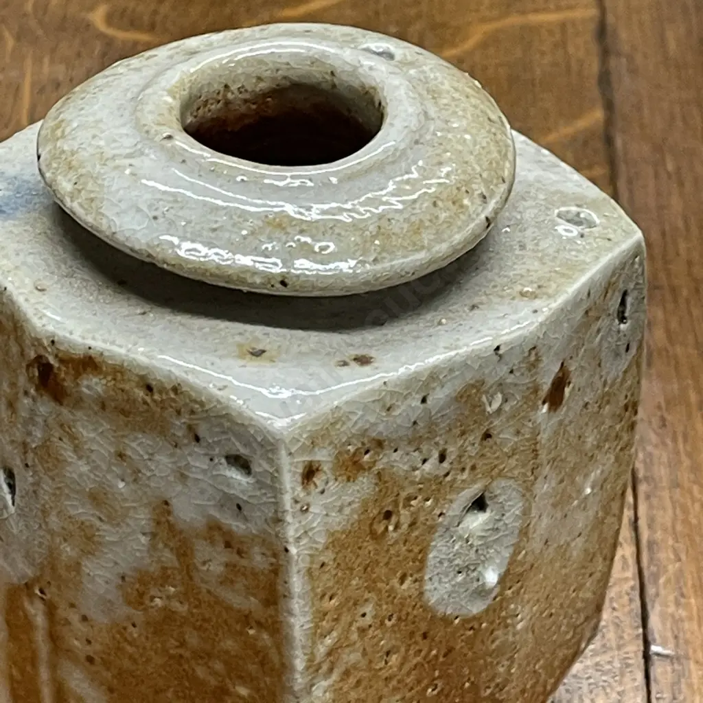 Early Crum Brickworks Salt Glazed four footed pot. Impressed Mark, perhaps Stitchbury, Terence Barrow? H11cm Image 1++