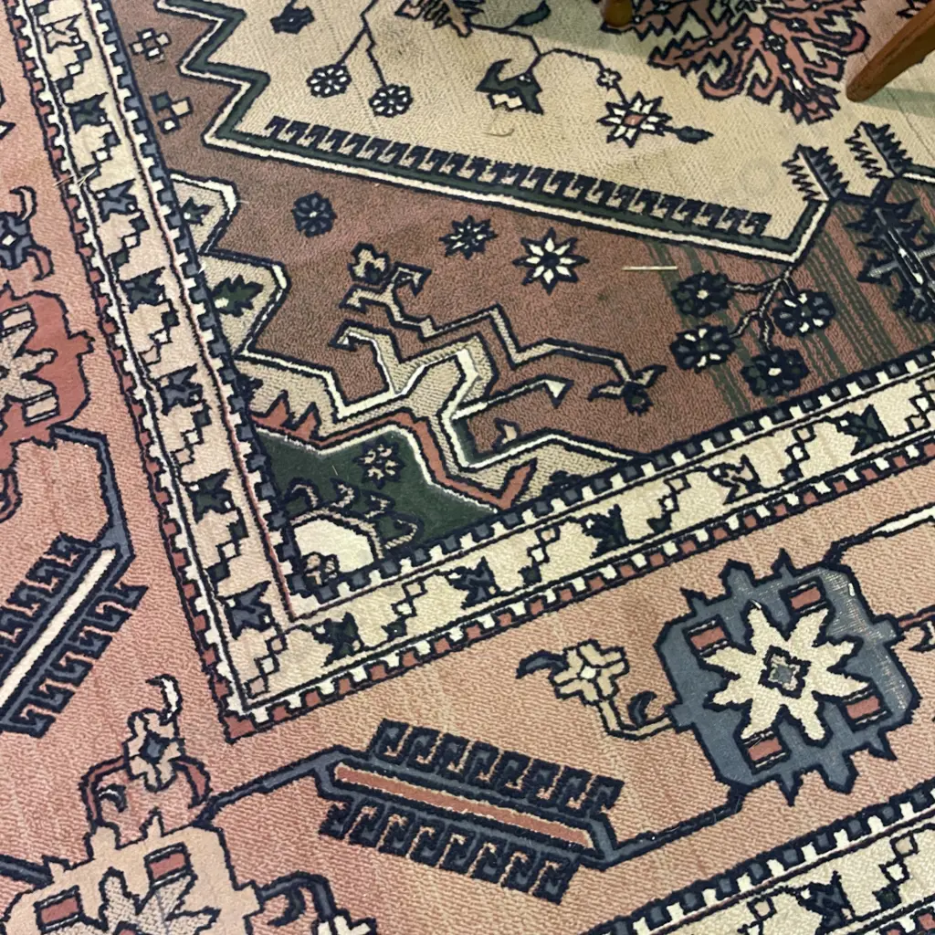 Extra Large Woven Floor Rug - 340 x 240, pink and blue colours Image 1++