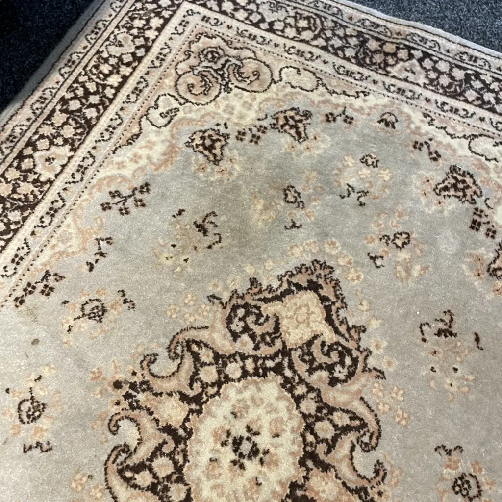 Medium Sized hand knotted floor rug - fawn and brown tones, 162 x 120cm Image 1++