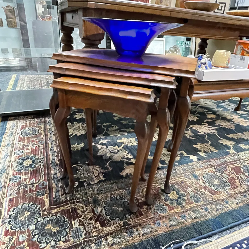 Vintage Nest of Solid Mahogany Tables  Image 1++