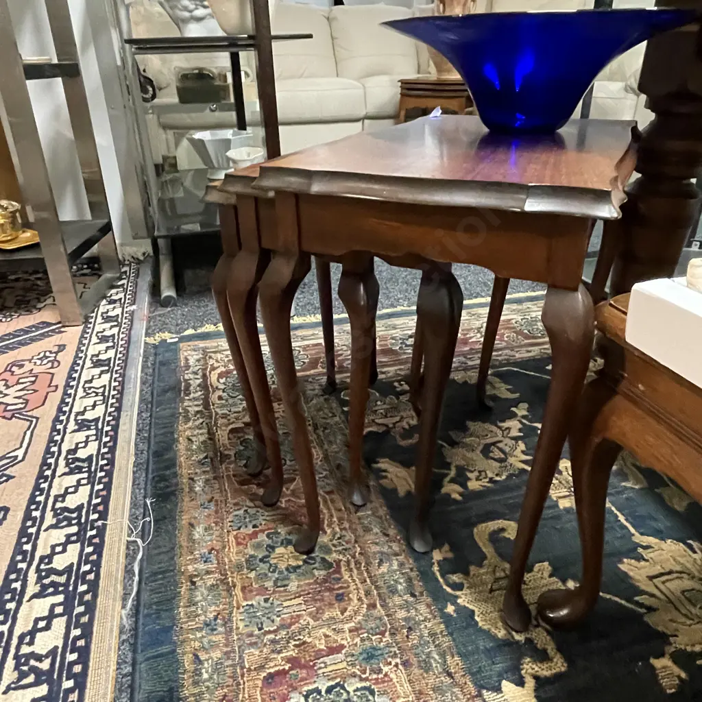 Vintage Nest of Solid Mahogany Tables  Image 1++