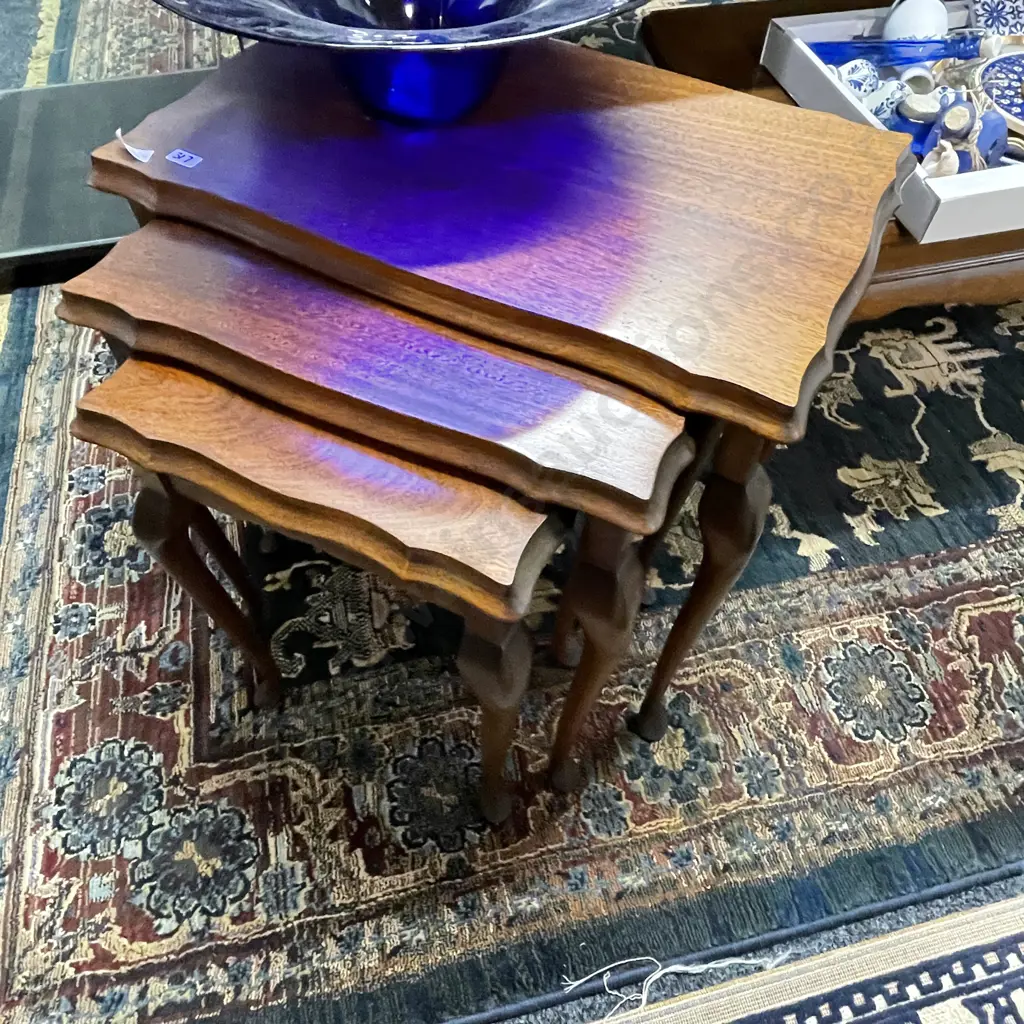 Vintage Nest of Solid Mahogany Tables  Image 1++