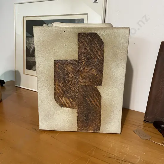 Stunning Art Pottery Vase by Keith Blight. Rectangular shape. H34 W26 D8cm