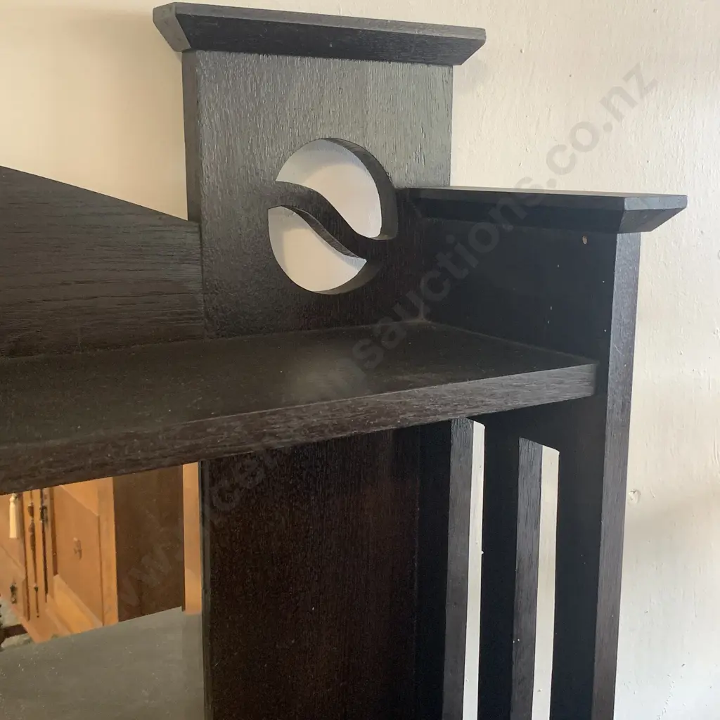 Arts and Crafts Solid Oak 2 Door 2 Drawer Sideboard. Bevelled Mirror Back, Original Metal ring Handles. H161 W138 D48cm Image 1++